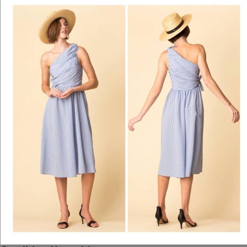 A. L. C. Blue Cabrera One Shoulder Dress. Sz. 10